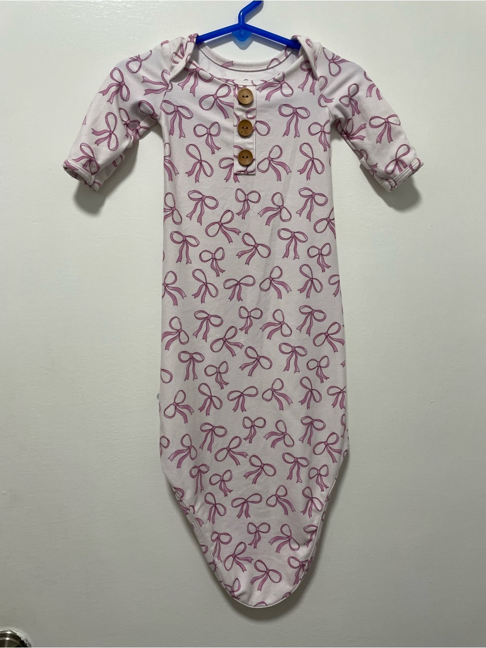 Caden Lane Baby Knot Gown with Pink Bow Print